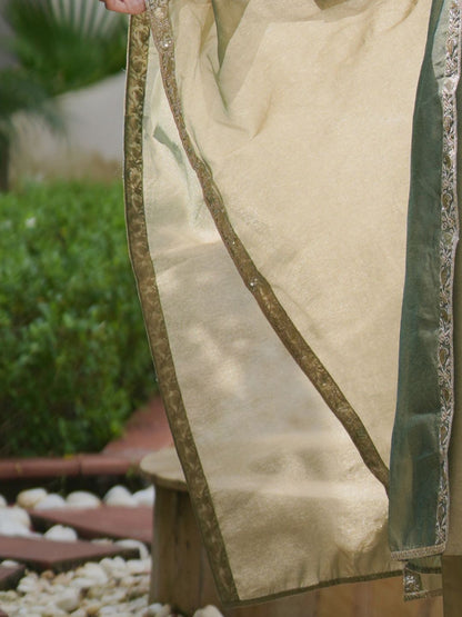 Women Embroidered Sequinned Kurta with Trousers & With Dupatta