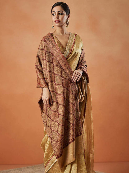 Dhiyona PA Shabnam Paisley Woven Design Jamawar Shawl