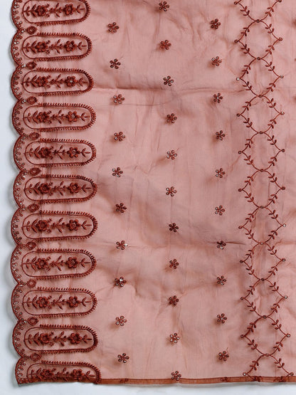 Dhiyona IE Women Ethnic Motifs Embroidered Regular Sequinned Kurta with Trousers & With Dupatta