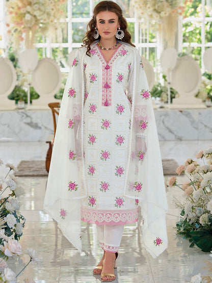 Dhiyona IE Women Floral Embroidered Regular Thread Work Pure Cotton Kurta