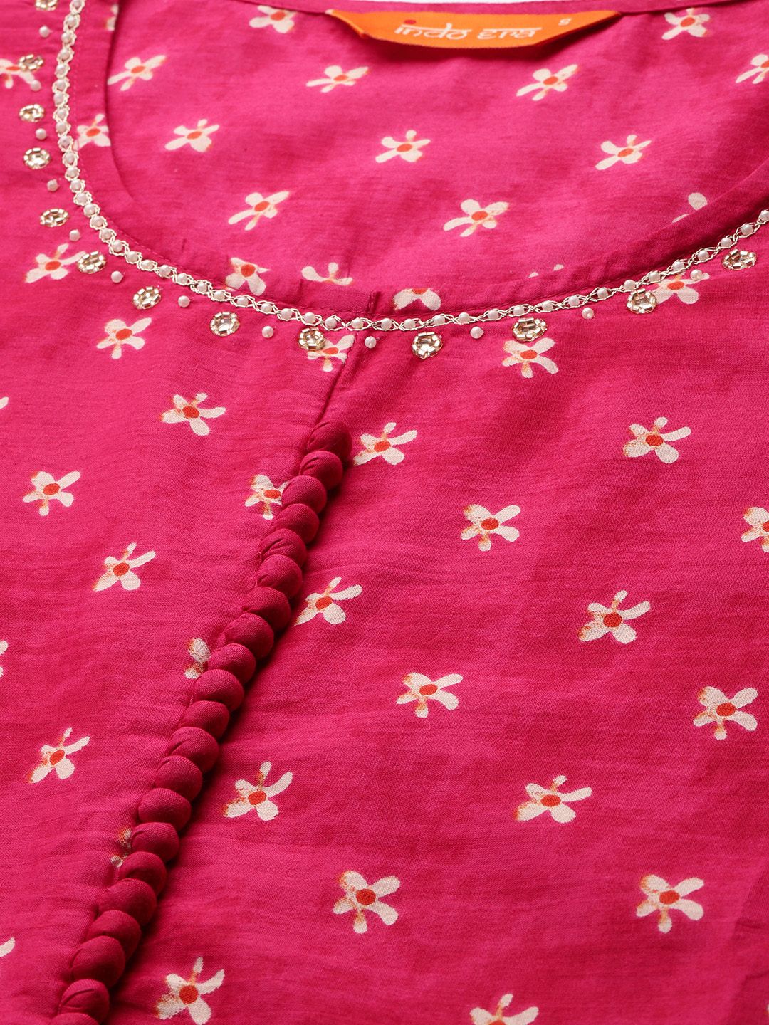 Floral Printed Pure Cotton Kurta with Trousers & Dupatta