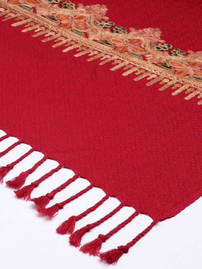 Dhiyona PA Women Ethnic Motifs Embroidered Pure Wool Shawl