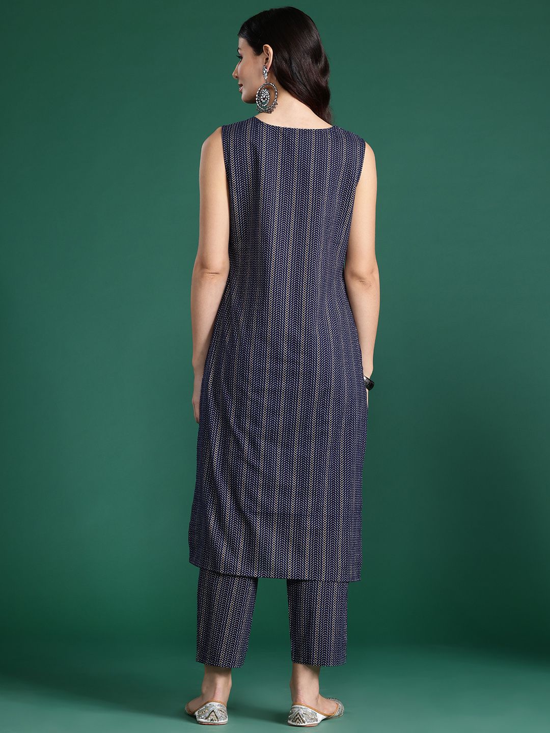 Dhiyona IE Plus Size Printed Pure Cotton Kurta with Trousers