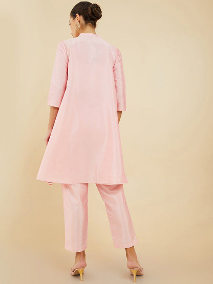 Dhiyona SO Women's Women Pink Kurta with Trousers