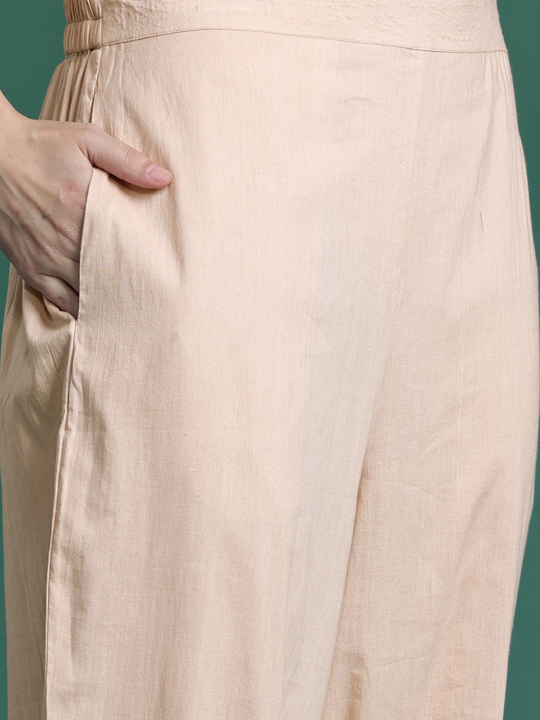 Dhiyona IE Floral Embroidered Pure Cotton Kurta with Trousers & Dupatta