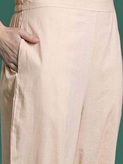 Dhiyona IE Floral Embroidered Pure Cotton Kurta with Trousers & Dupatta