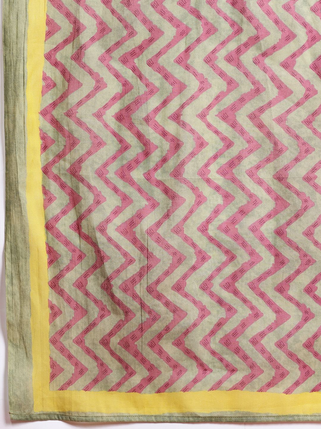 Floral Printed Pleated Pure Cotton Kurta with Trousers & With Dupatta