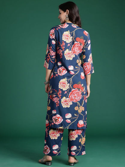 Women Floral Printed Regular Kurta with Palazzos