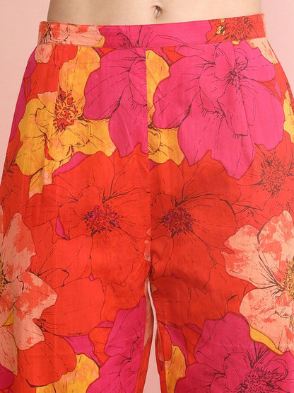 Dhiyona IE Printed Pure Cotton Tunic With Trousers Co-Ords