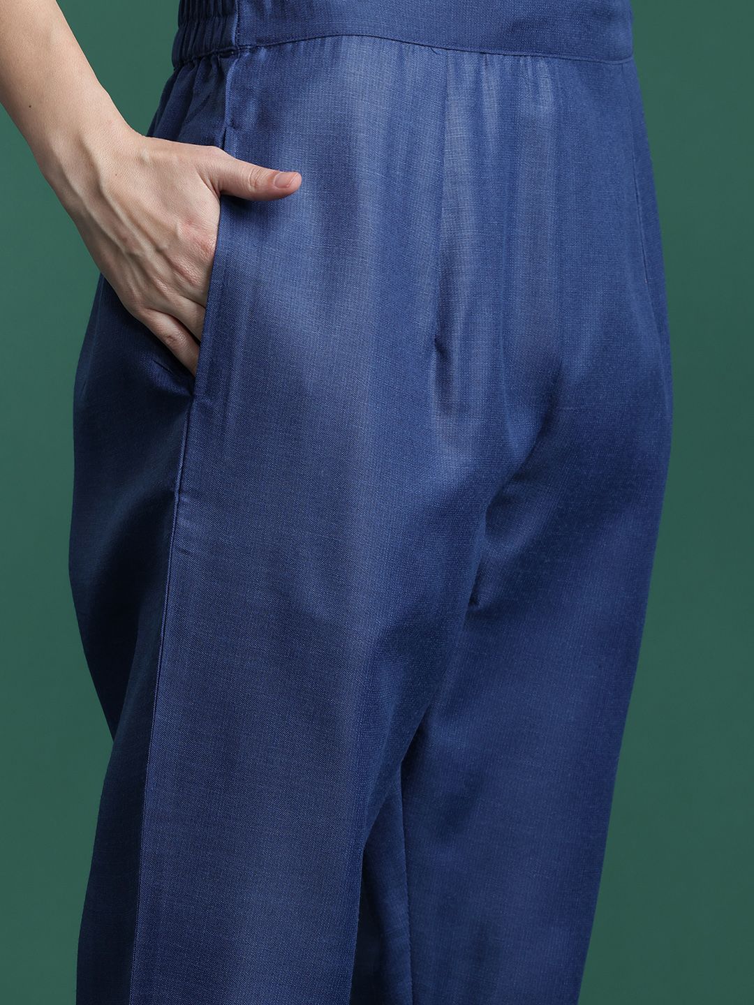 Ethnic Motifs Yoke Design Zari Kurta with Trousers & With Dupatta