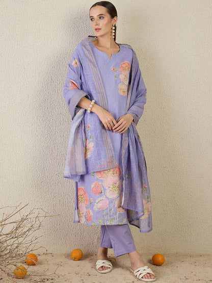 Women Floral Printed Kurta with Trousers & Dupatta