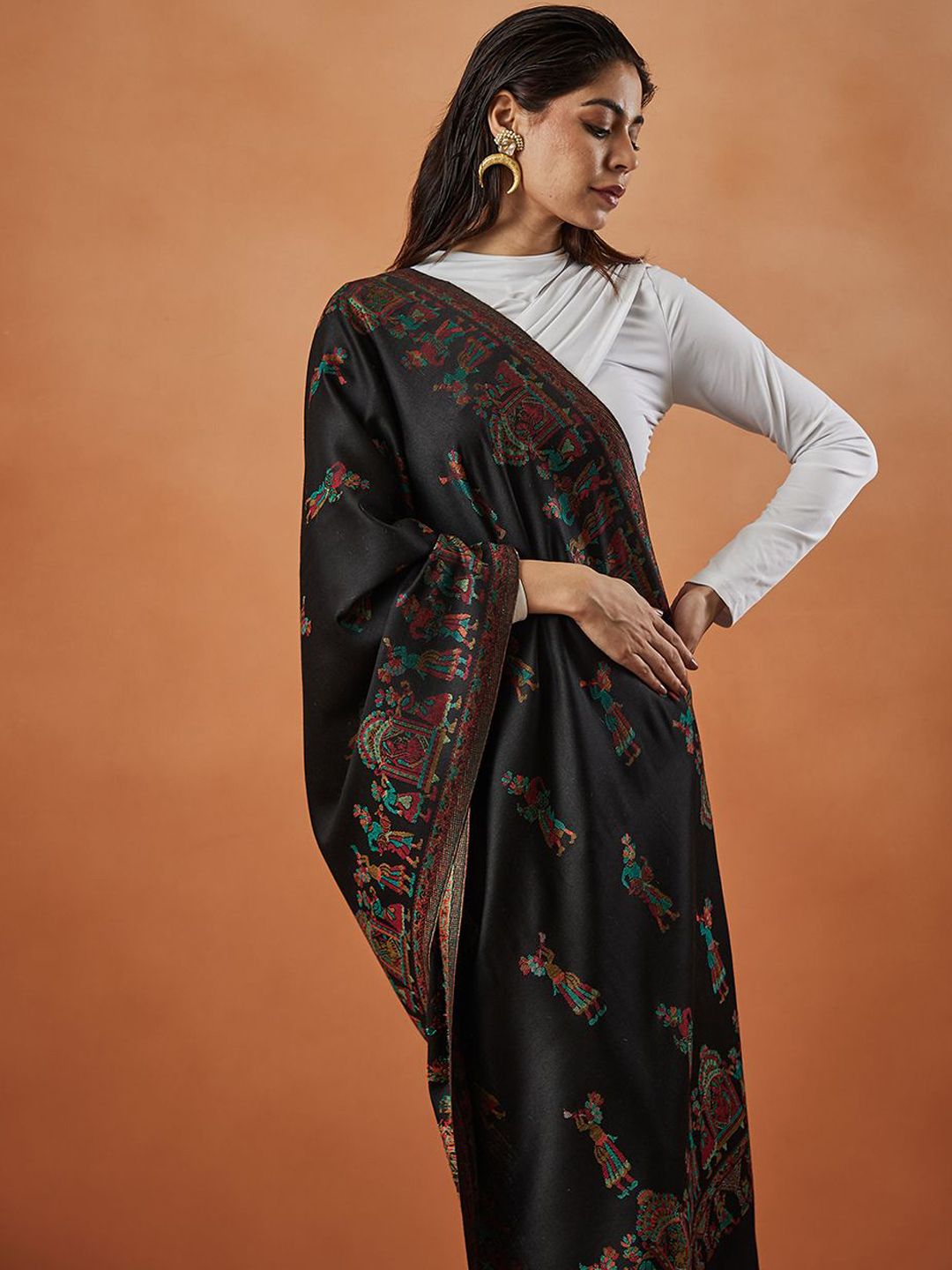 Dhiyona PA Pari Mahal Kaan Ethnic Motifs Woven Design Shawl
