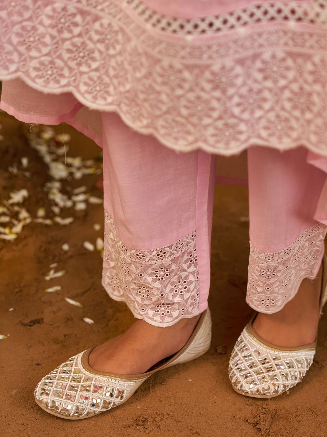 Women Ethnic Motifs Embroidered Cotton Kurta with Trousers & Dupatta