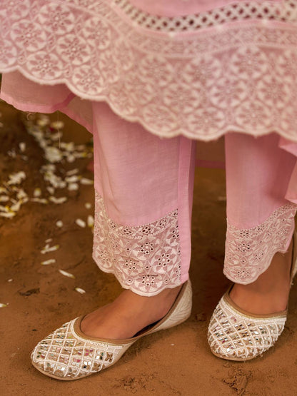 Women Ethnic Motifs Embroidered Cotton Kurta with Trousers & Dupatta