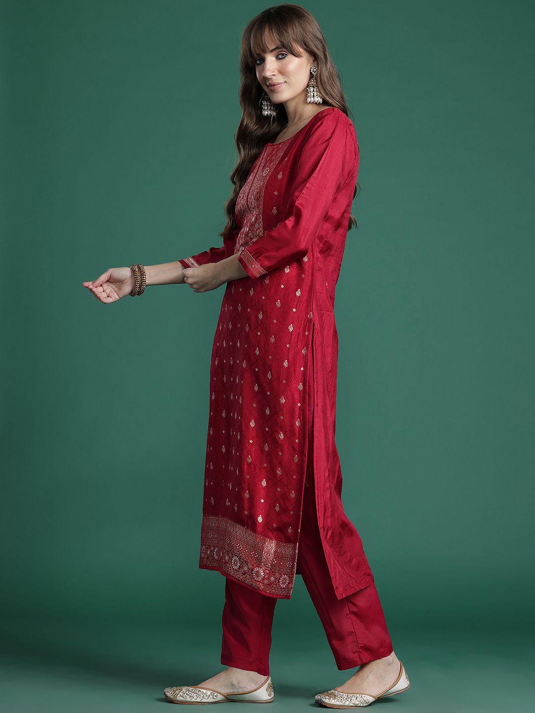 Ethnic Motifs Kurta with Trousers & Dupatta