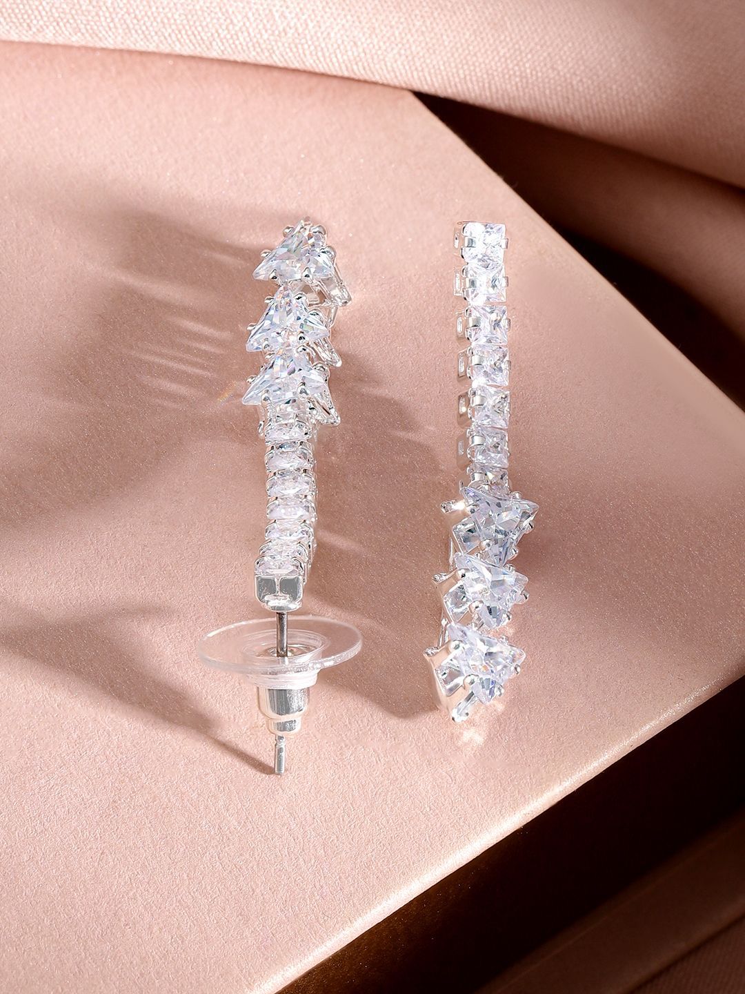 Dhiyona RJ Women's Rhodium-Plated Crystal-Studded Jewellery Set