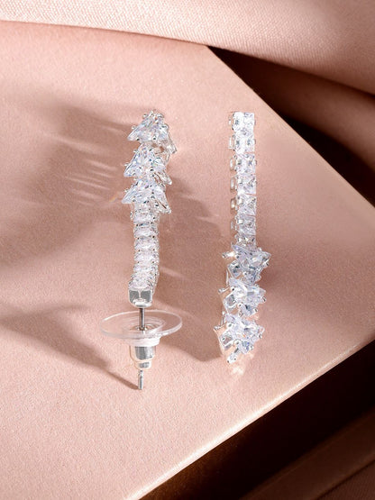 Dhiyona RJ Women's Rhodium-Plated Crystal-Studded Jewellery Set