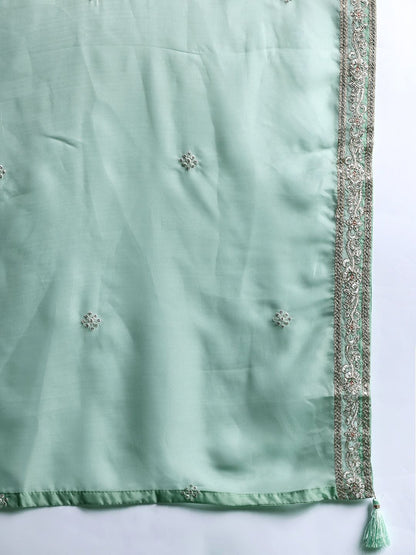 Ethnic Motifs Embroidered Regular Mirror Work Kurta with Trousers & Dupatta