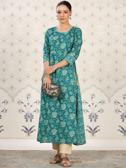 Dhiyona OD  Floral Printed Pure Cotton Kurta