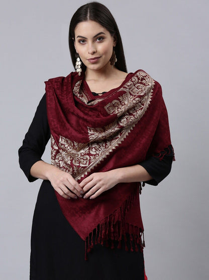 Dhiyona PA Floral Aari Embroidered Shawl