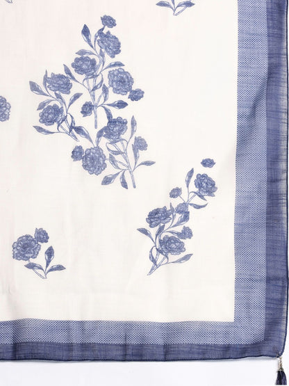 Dhiyona IE Floral Embroidered Thread Work Pure Cotton Kurta with Trousers & With Dupatta