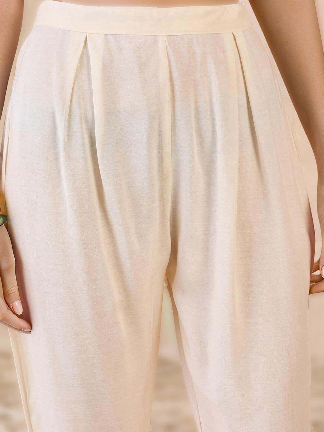 Dhiyona IS Women's Floral Printed A-Line Mirror Work Kurta with Trousers & Dupatta