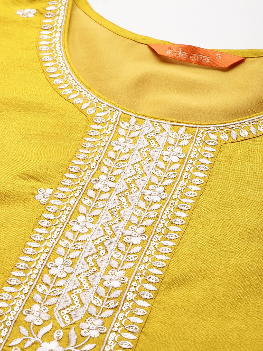 Dhiyona IE Floral Embroidered Sequinned Kurta With Trousers & Dupatta