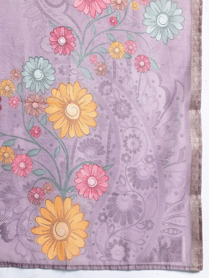 Dhiyona IE Floral Embroidered Kurta with Trousers & Dupatta