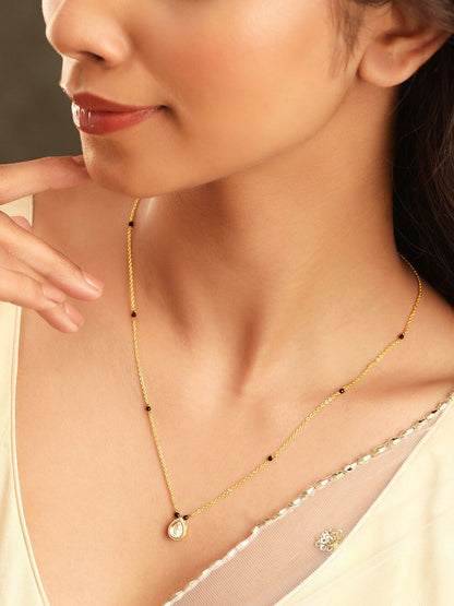 Dhiyona RJ Women's Gold-Plated Studded Mangalsutra