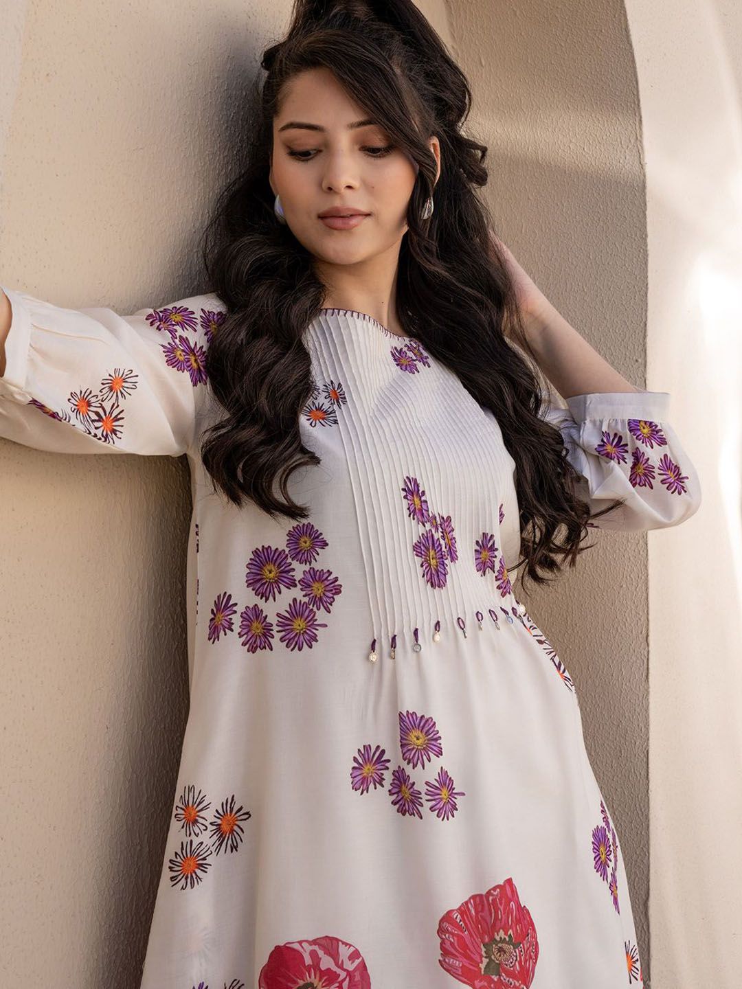 Dhiyona IE Printed A-Line Tunic & Trousers Co-Ord Set