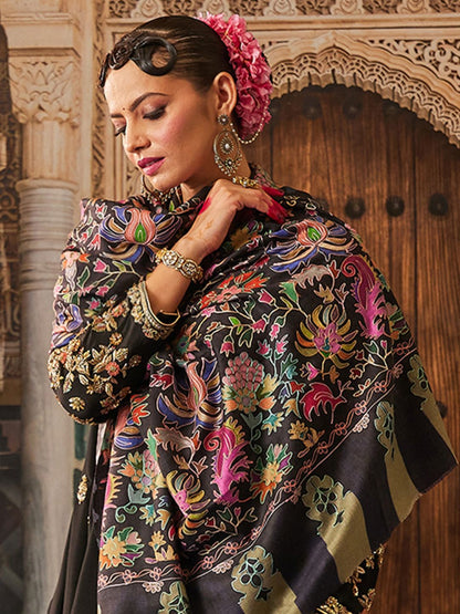Dhiyona PA Women Floral Embroidered Shawl
