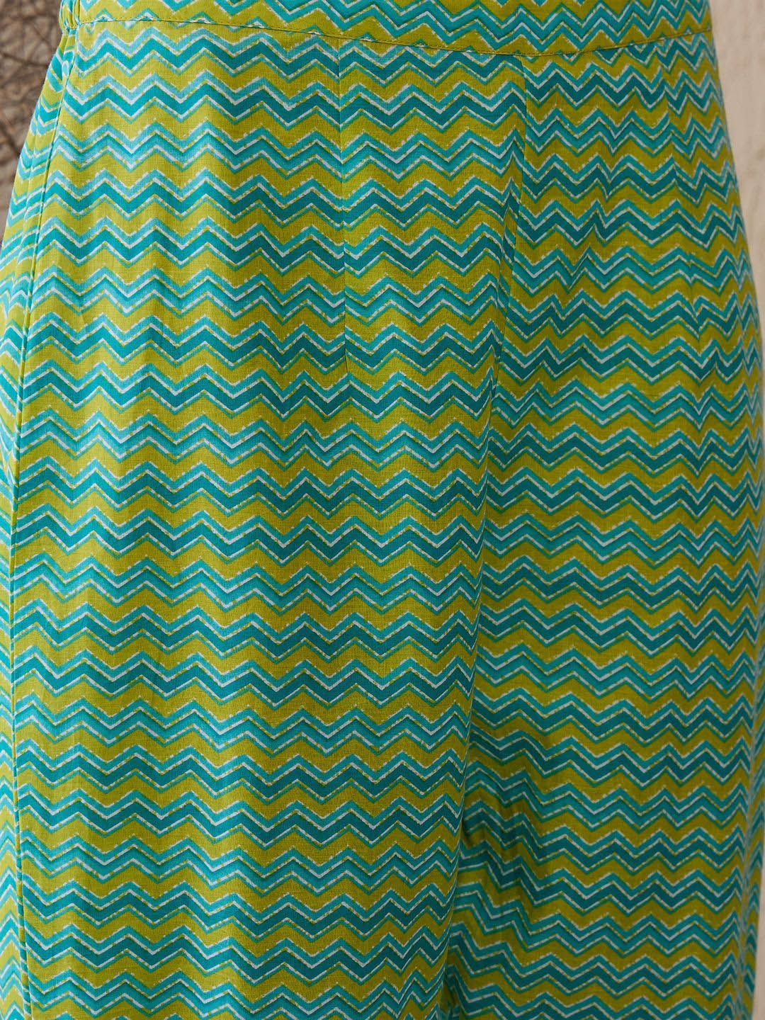 Women Printed Regular Pure Cotton Kurta with Trousers