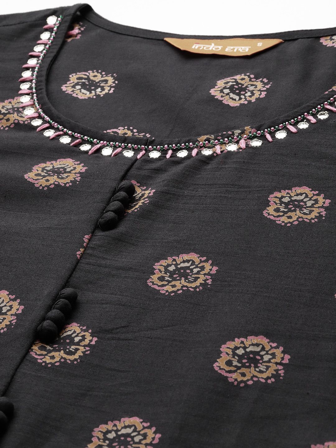 Dhiyona IE Floral Printed Pure Cotton Kurta with Trousers & Dupatta