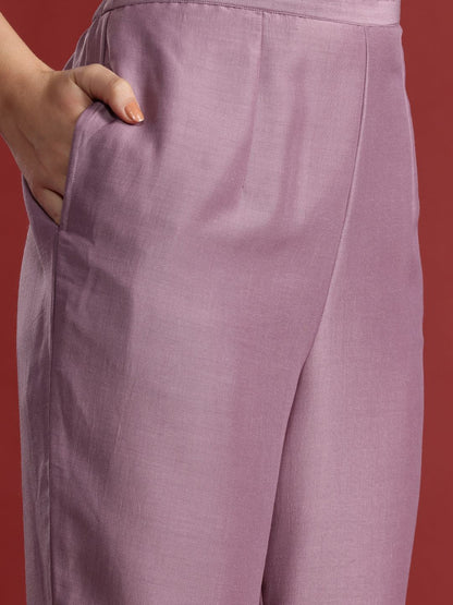 Floral Embroidered Thread Work Kurta with Trousers & Dupatta