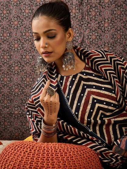 Women Printed Regular Sequinned Pure Cotton Kurta with Trousers & With Dupatta