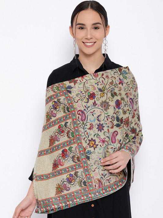 Dhiyona PA Women Embroidered Pure Wool Kalamkari Shawl