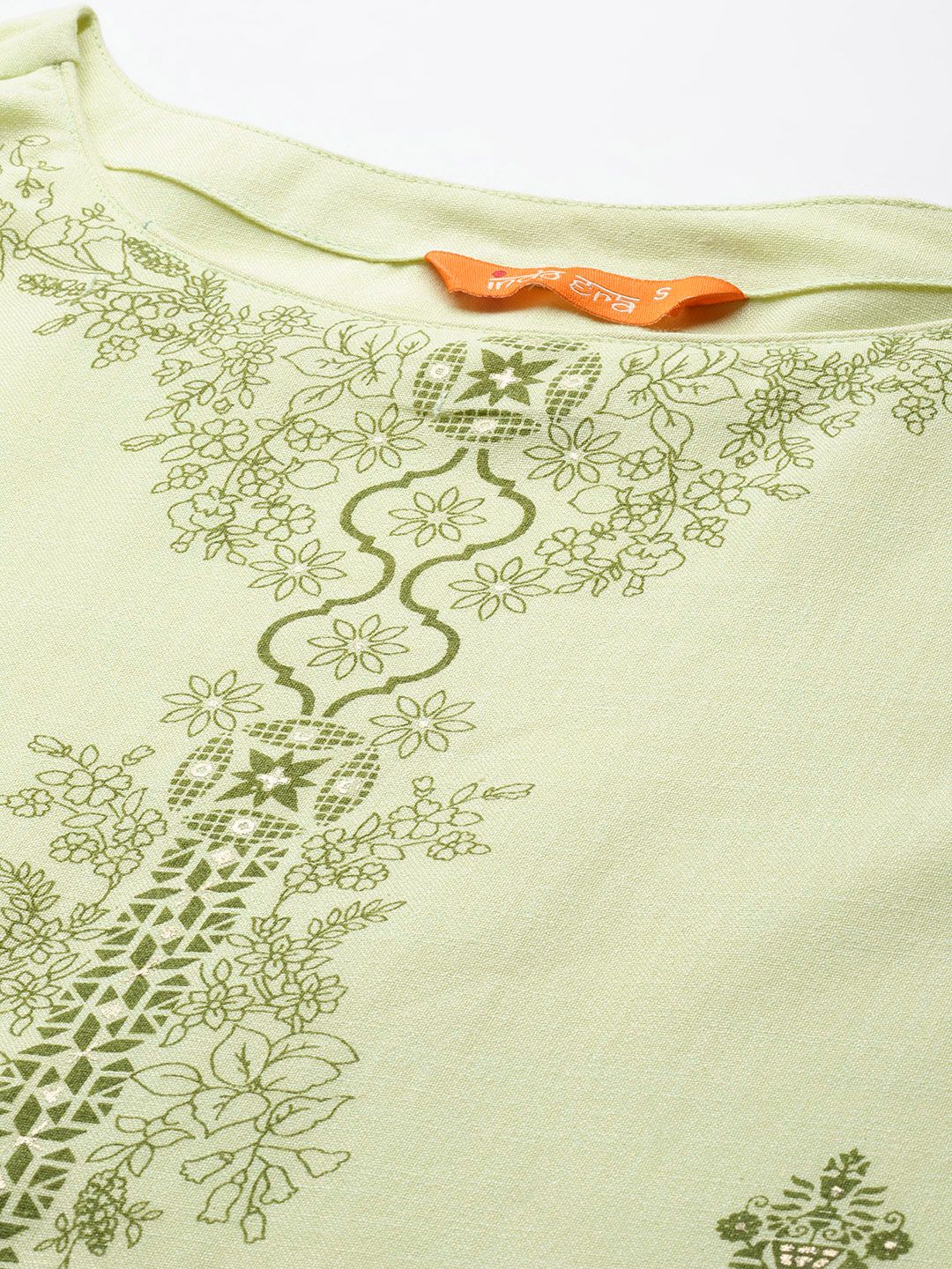 Dhiyona IE Ethnic Motifs Foil Printed Straight Kurta