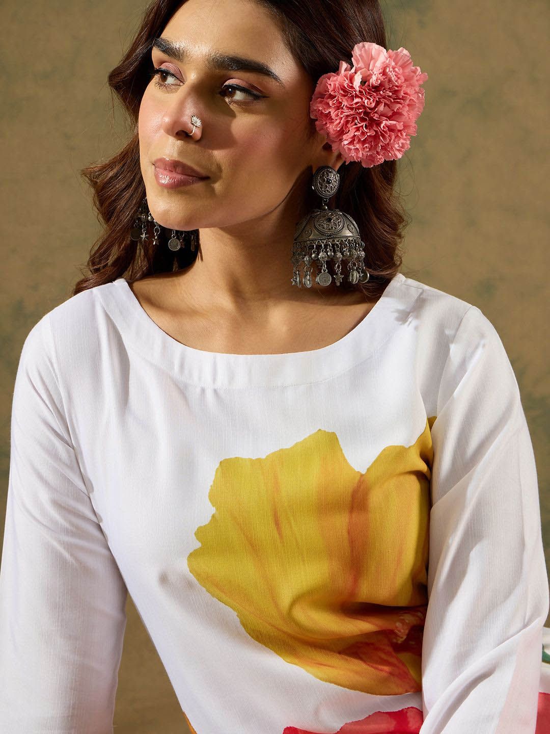 Floral Straight Printed Kurta with Trousers