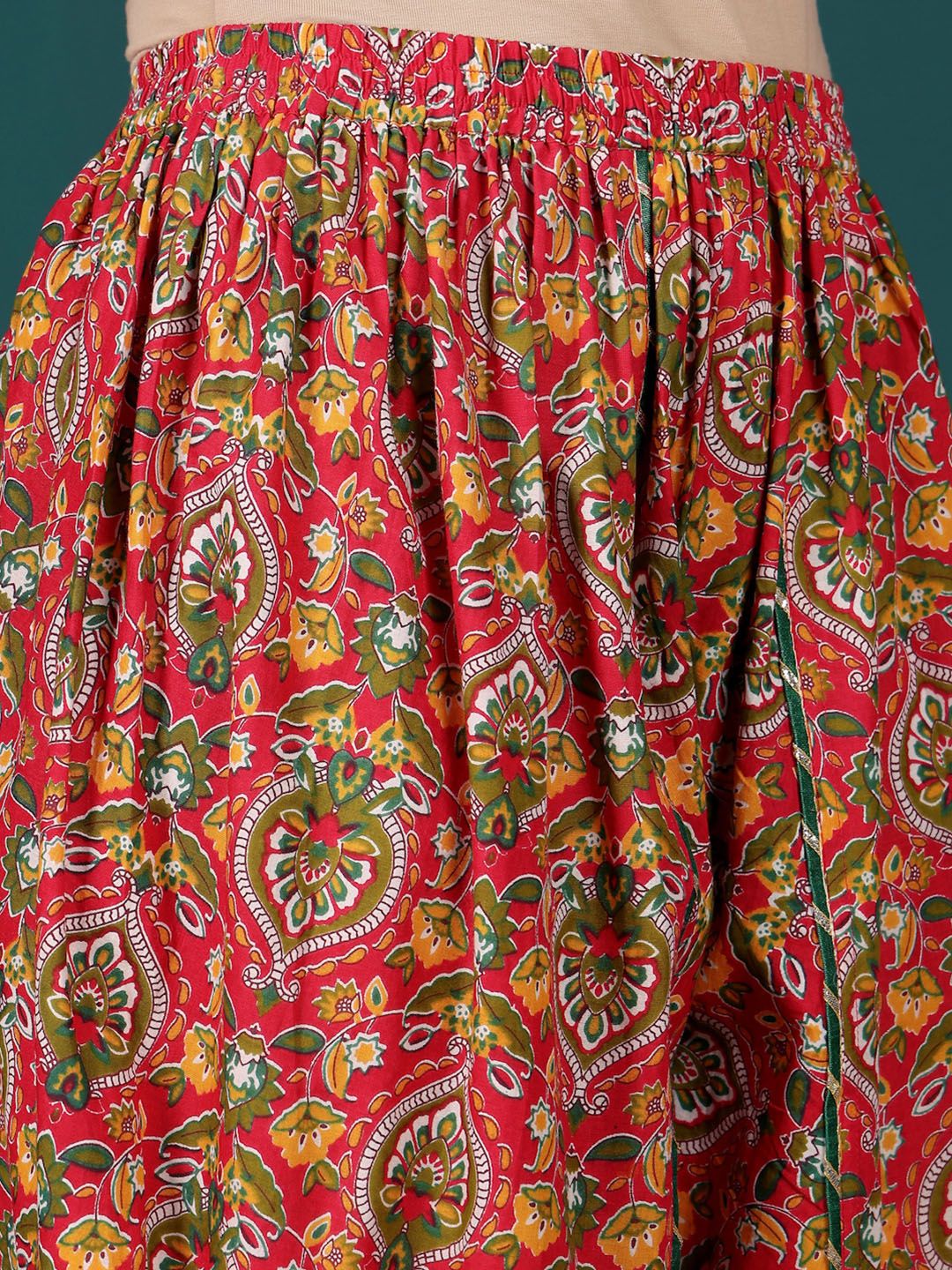Dhiyona VA Women's Floral Printed Regular Kurta with Dhoti Pants & With Dupatta