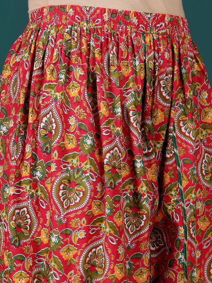 Dhiyona VA Women's Floral Printed Regular Kurta with Dhoti Pants & With Dupatta