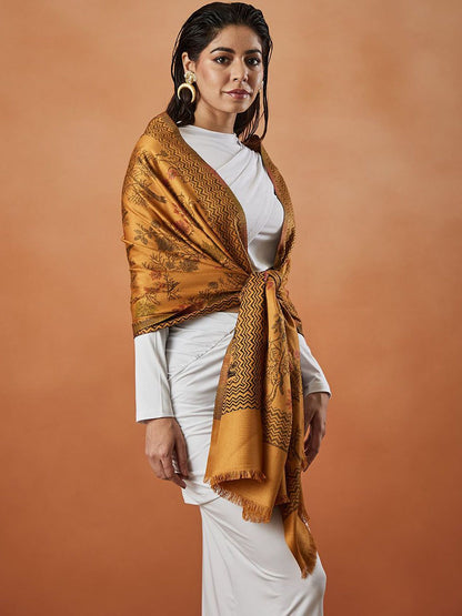Dhiyona PA Shalimar Kaani Floral Woven Design Shawl