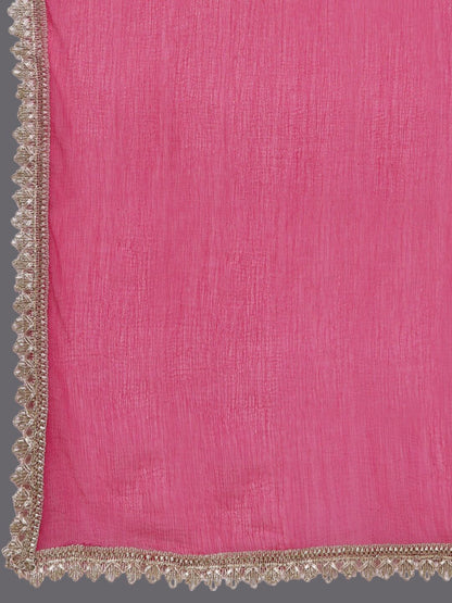 Dhiyona VA Women'sBandhani Printed Regular Kurta with Trousers & With Dupatta