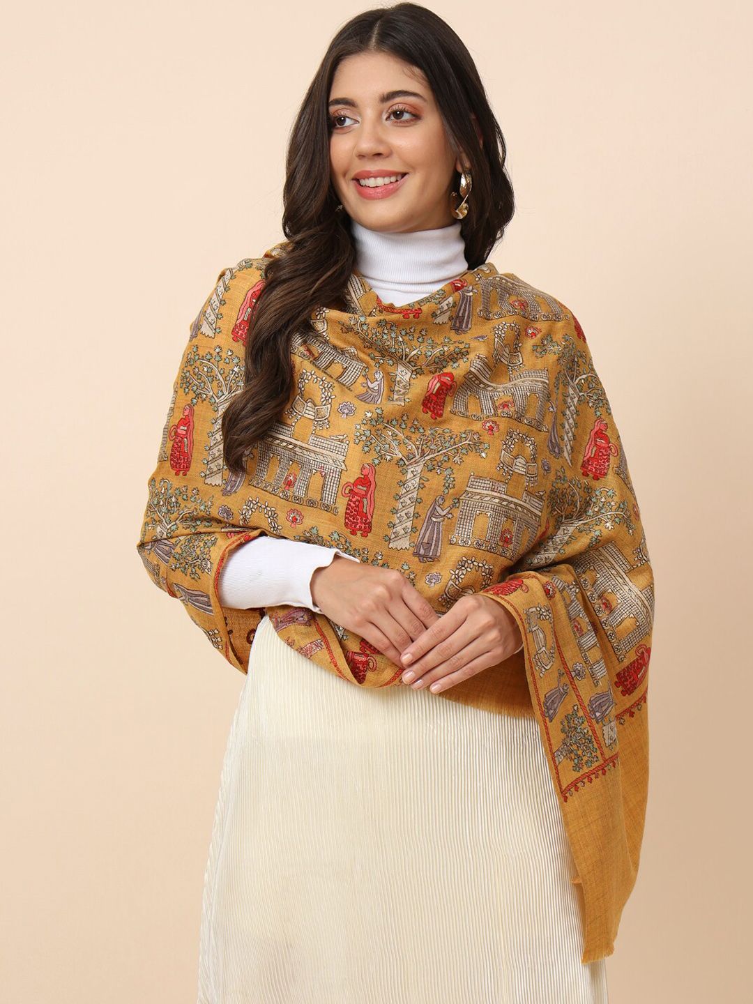 Dhiyona PA Embroidered Pure Wool Shawl