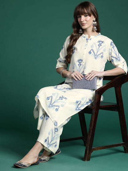 Dhiyona IE Printed Regular Kurta with Trousers