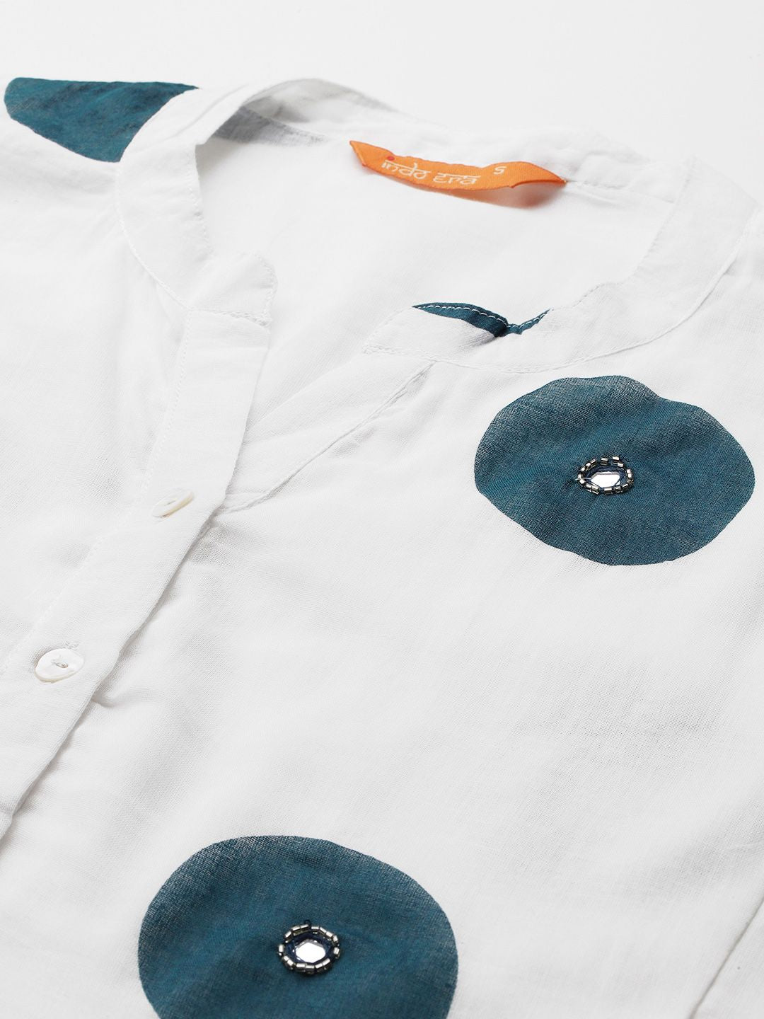 Dhiyona IE Printed Panelled Sequinned Pure Cotton Kurta with Trousers & With Dupatta