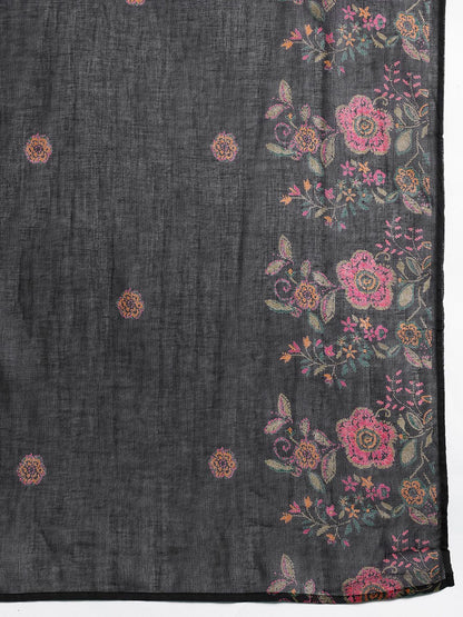 Dhiyona IE Floral Printed Pure Cotton Kurta with Trousers & Dupatta