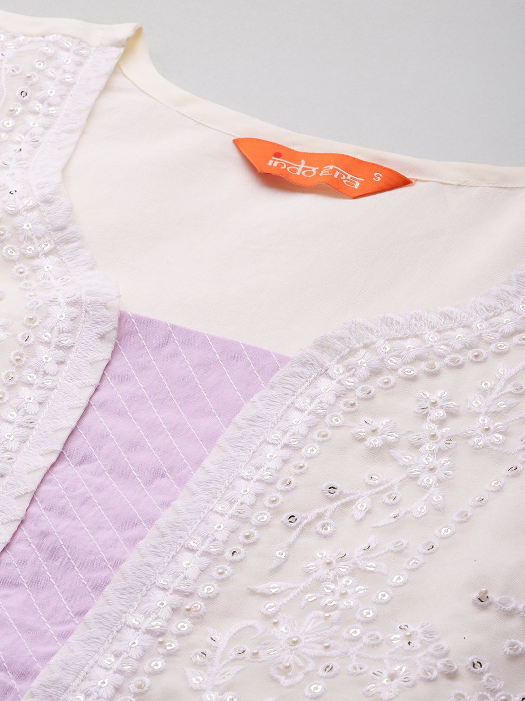 Floral Embroidered Sequinned Kurta with Trousers & Dupatta