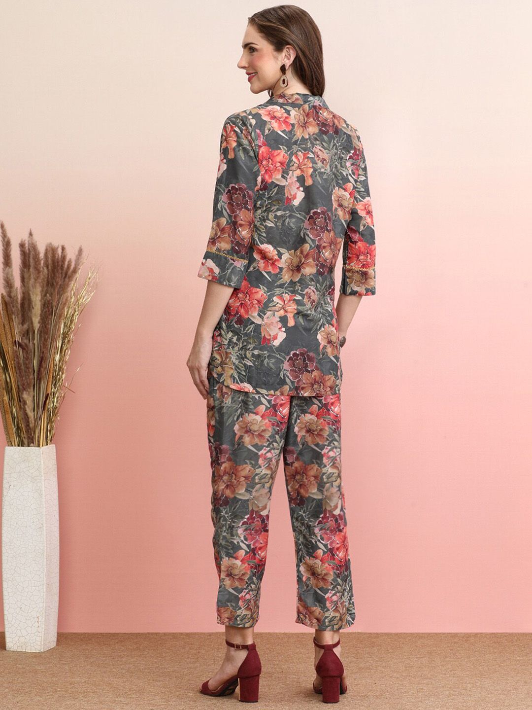 Dhiyona IE Floral Printed Shirt With Trousers