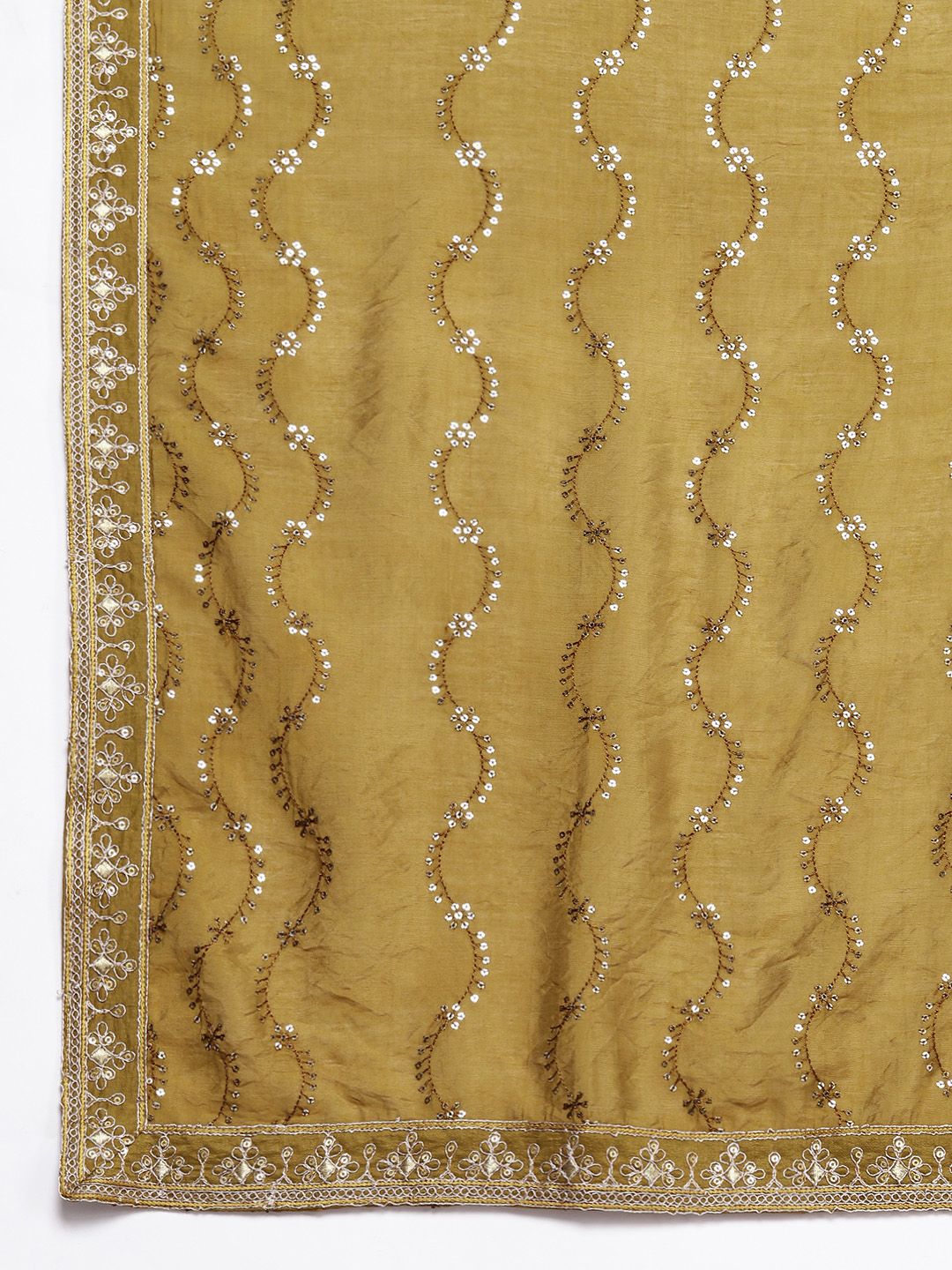 Dhiyona IE Women Ethnic Motifs Embroidered Regular Sequinned Kurta with Trousers & Dupatta
