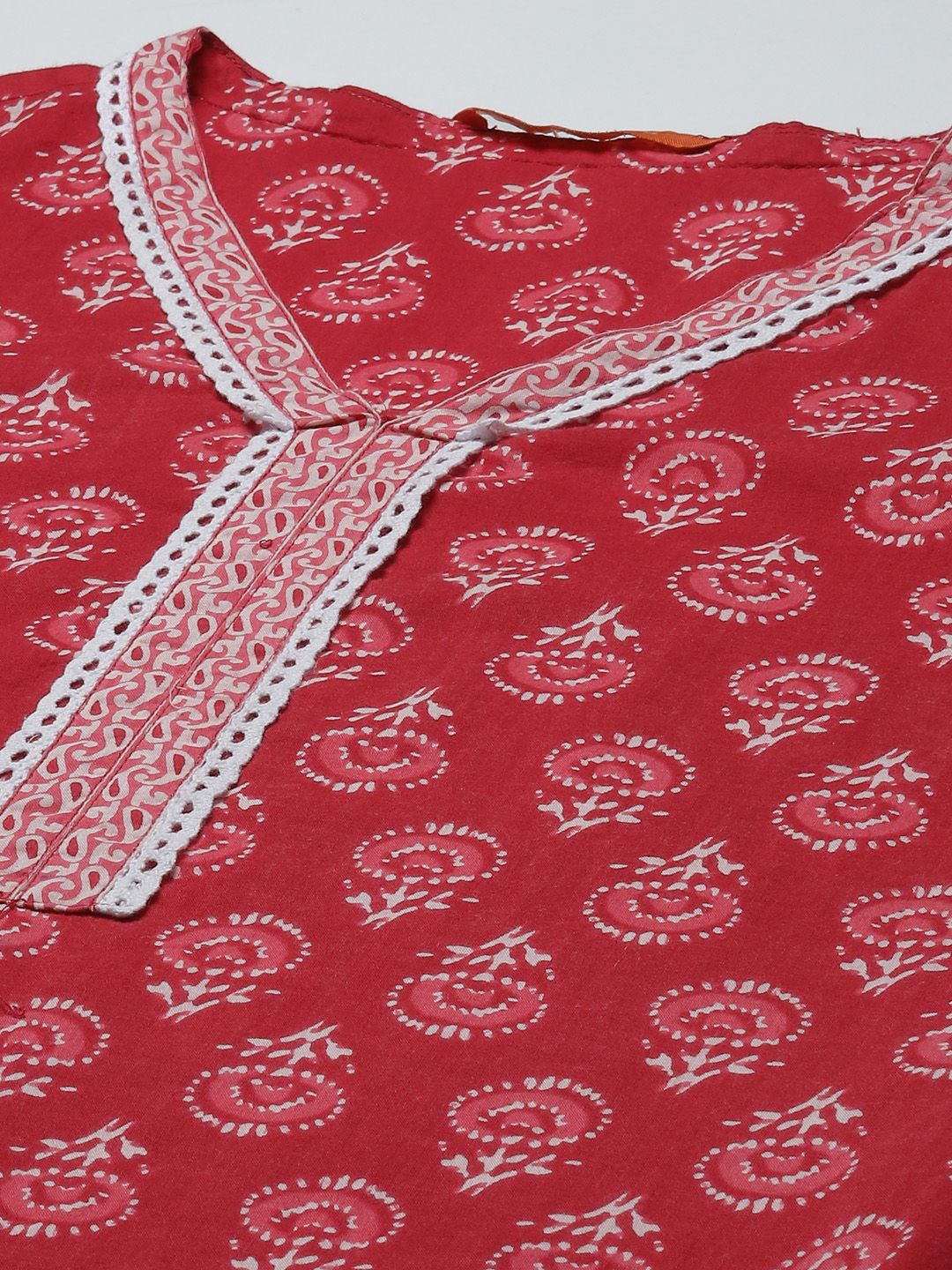 Women Red & White Ethnic Motifs Printed Kurta with Palazzos & With Dupatta